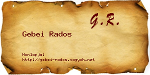 Gebei Rados névjegykártya